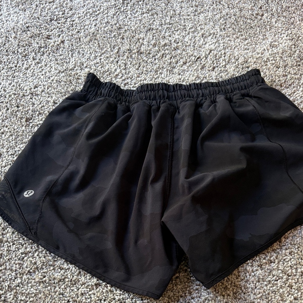 lululemon athletica Black Women's Athletic Shorts with Subtle Camo